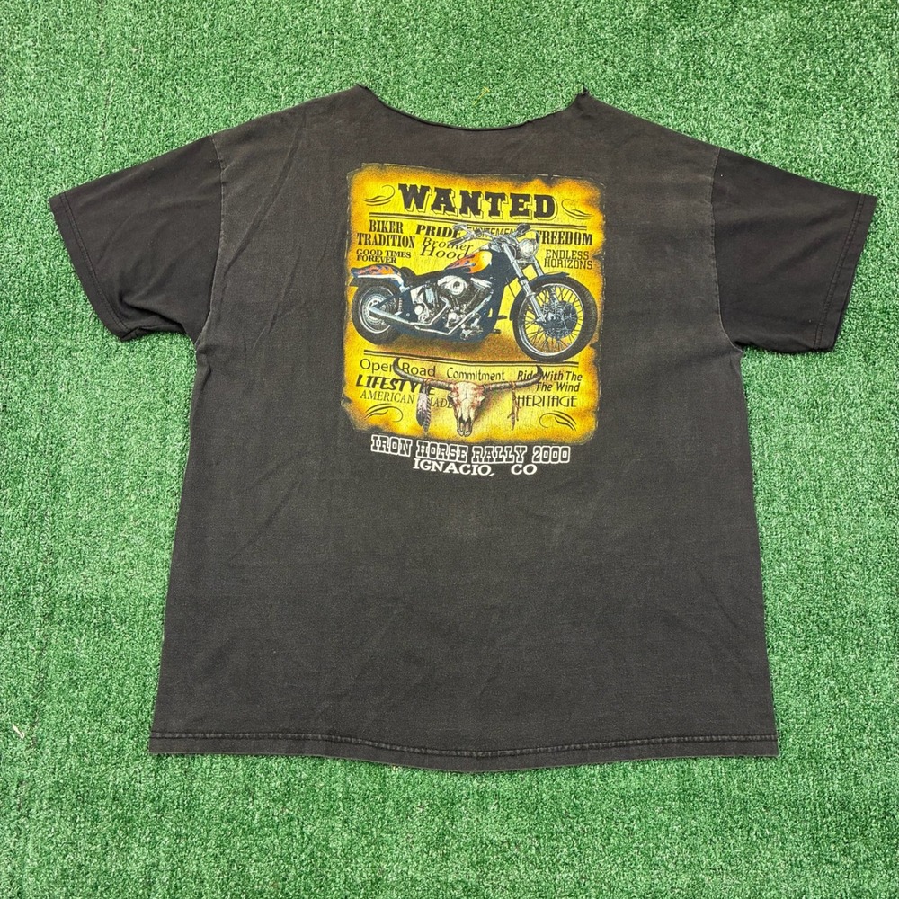 Vintage Y2K 2000 Iron Horse Biker Rally‎ Motocycle Graphic T-shirt